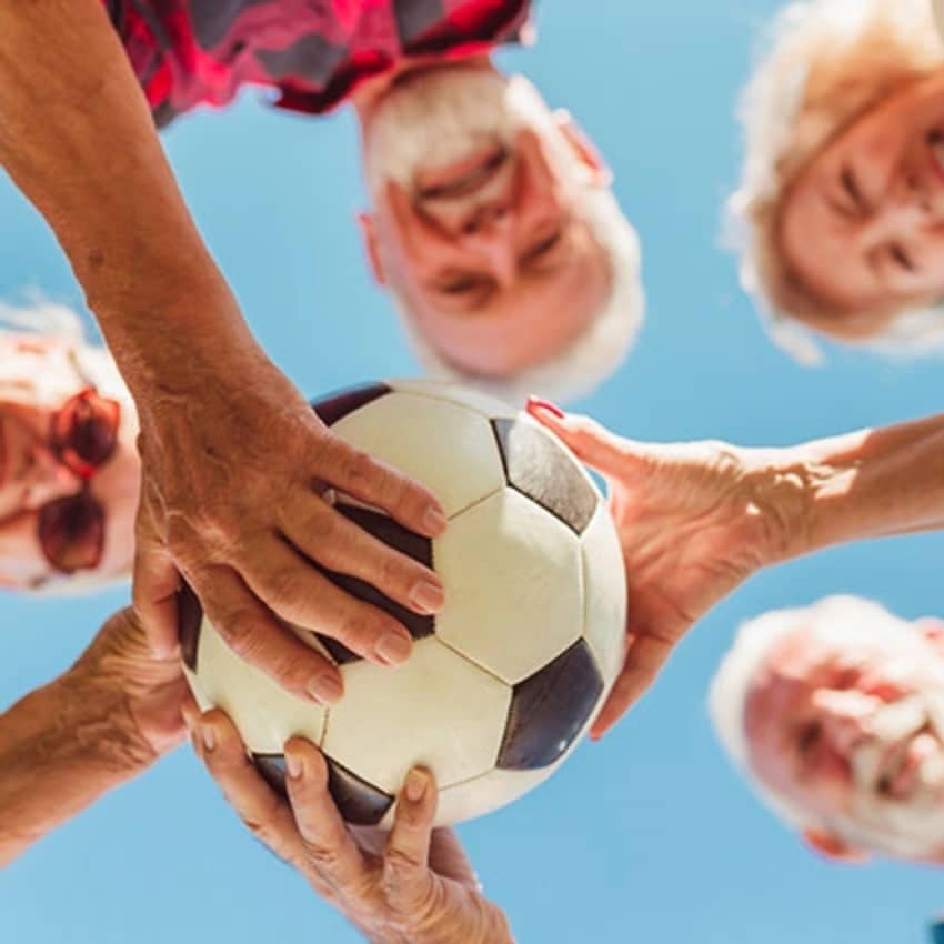 Seniors playing outdoor games