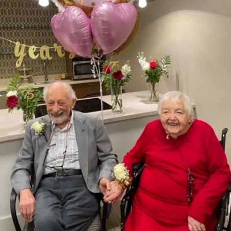 Senior couple Celebrating Golden Anniversary